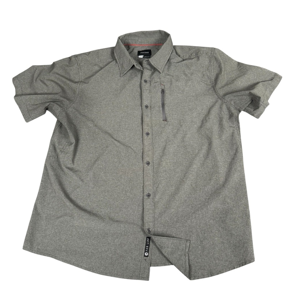 Marmot Mens XXL 2XL Slate Gray Short Sleeve Casual Shirt